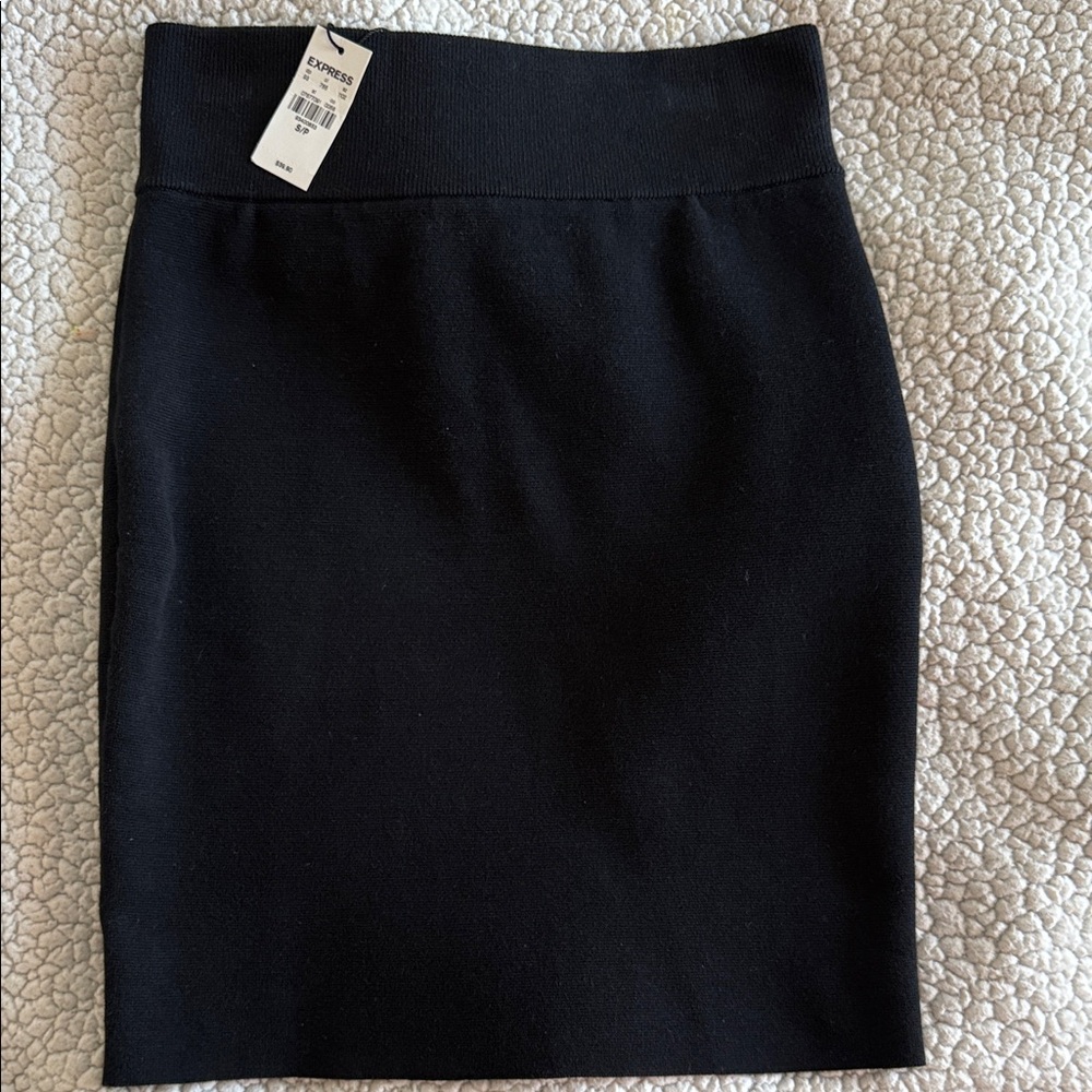 Express Black Pencil Mini Skirt
